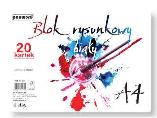 BLOK RYSUNKOWY A4 BIAŁY BR-1 80g 20 KARTEK