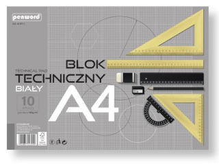 BLOK TECHNICZNY A4 BIAŁY BT-1 160g 10 ARKUSZY PREMIUM