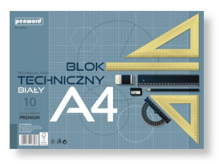 BLOK TECHNICZNY A4 BIAŁY BT-2 250g 10 ARKUSZY PREMIUM