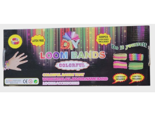 Gumki LOOM BANDS zestaw 600 szt + akcesoria +krosno