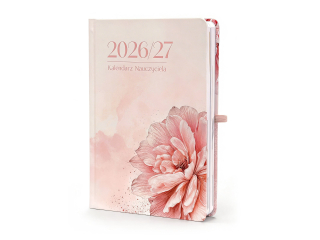 Kalendarz 2026/2027 Nauczyciela Photo Mat A5 Dzienny Różowy Kwiat