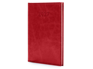 Kalendarz 2027 Agenda A5 Tygodniowy Czerwony