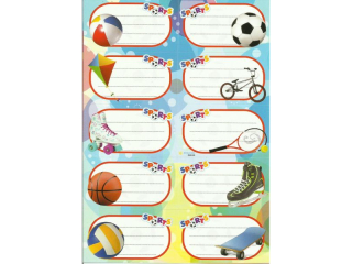 Naklejki na zeszyty POLSYR Duże - sport 25ark.