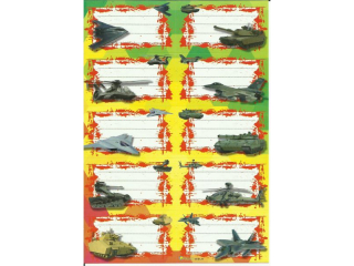 Naklejki na zeszyty POLSYR Duże - militaria 25ark.