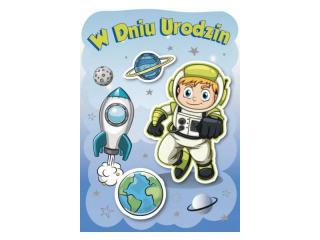 Kartka dla dzieci ARMIN STYLE GM-907 Urodzinowa z Kosmonautą 3D