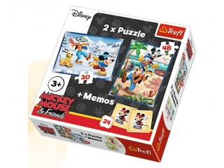 "Puzzle 2w1+memos Frajda z przyjaciółmi " / Disney Mickey Mo