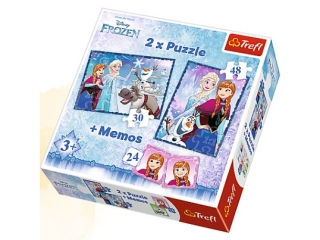 "Puzzle 2w1 + memos Siostry " / Disney Frozen