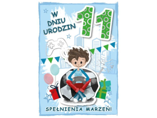 Kartka dla dzieci ARMIN STYLE GM-1099 11 urodziny chłopca 3D