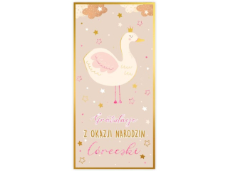Kartka z okacji narodzin KZK DL nr12 "Gratulacje z okazji Narodzin Córeczki"