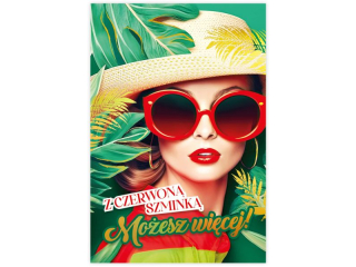 Kartka urodzinowa KZK B6 nr.24 Pin-up Girl "Z czerwoną szminką możesz więcej"