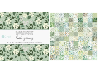 BLOCZEK PAPIERÓW 8 X 8 CM, 100 KARTEK - LUSH GREENERY