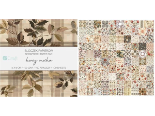 BLOCZEK PAPIERÓW 8 X 8 CM, 100 KARTEK - HONEY MOCHA