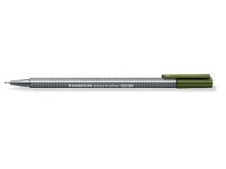 Cienkopis triplus, tr�jk�tny, 0.3 mm, oliwkowy, Staedtler [opakowanie=10szt]