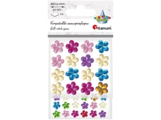 Krysztaki Samop.kwiatki mix kolorw52 szt
