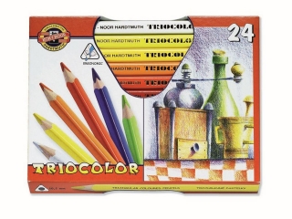 Kredki KOH-I-NOOR Triocolor trjktne grube, 24 kolory