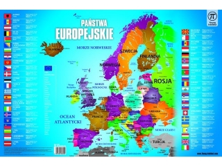 Plansza na biurko MAPA EUROPY, rozm. 550x365 mm, Young Intellect