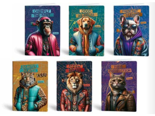 Zeszyt A5 Fashion Animals 60k, kratka, Mar Mar [opakowanie=10szt]
