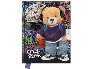 Pamiętnik z kłódką Cool Bear, 14 x 18cm, 80 kartek