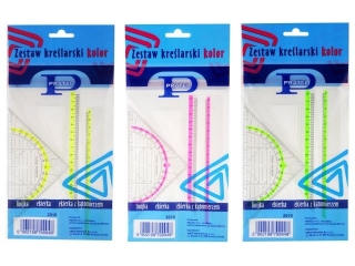 ZESTAW KRELARSKI PRATEL KOLOR Z LINIJK 16CM ETUI [opakowanie=20szt]