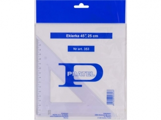 EKIERKA PRATEL 25CM 45 STOPNI 1SZT. ETUI [opakowanie=20szt]