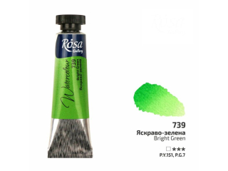 ROSA GALLERY FARBA AKWARELOWA BRIGHT GREEN 739 10 ML TUBA [opakowanie=4szt]