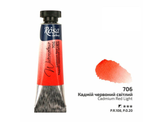 ROSA GALLERY FARBA AKWARELOWA CADMIUM RED LIGHT 706 10 ML TUBA [opakowanie=4szt]