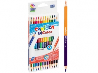Kredki ołówkowe trójkątne CARIOCA BiColor 12 szt. / 24 kol. (42991)