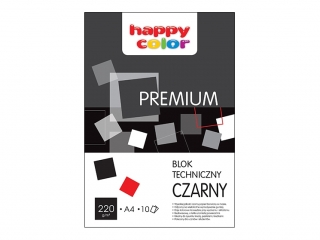 Blok techniczny PREMIUM czarny A3, 220g, 10 ark, Happy Color [opakowanie=10szt]