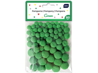 Pompony do dekoracji 80szt.Green