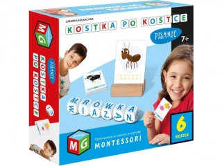 MONTESSORI -ZABAWKA EDUKACYJNA KOSTKA PO KOSTCE-PISANIE 6 KOSTEK