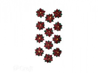 Naklejki brokatowe 3D DPCRAFT Poinsettia 18szt.