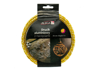 Drucik aluminiowy DA-6822 zoty z naciciami 2mm x 7m PROM