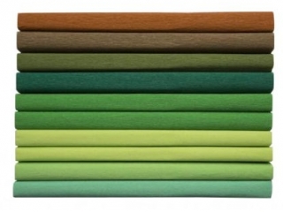Bibua marszczona 25x200cm, MIX zielony, 10 rolek, 8 kol, Happy Color [opakowanie=10szt]