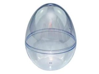 Akrylowe jajko stojce rozmiar: 90mm x 120mm  kolor: transparentny opakowanie: 5 szt