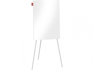 FLIPCHART NA TR�JNOGU MEMOBE, SZKLANY BIA�Y, SUCHO�CIERALNY MAGNETYCZNY, 70X100XH180 CM