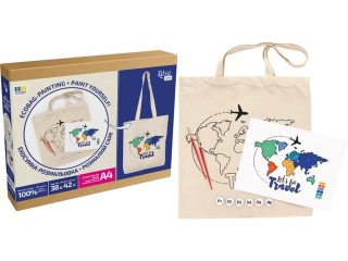 ROSA TALENT ZESTAW - TORBA DO MALOWANIA, LETS GO TRAVEL, COTTON 220 GSM, 38X42 CM