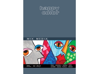 Blok MIX MEDIA, Art., A3, 25 ark, 200g, Happy Color [opakowanie=5szt]