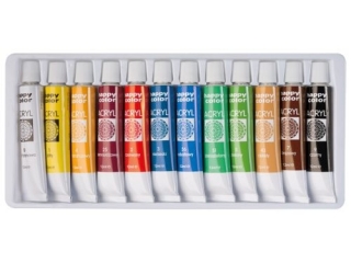 Farba akrylowa HAPPY COLOR 12 kolorw x 12 ml