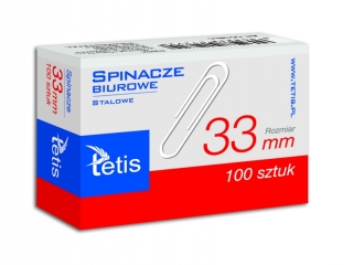 Spinacze biurowe TETIS 33mm 100szt.