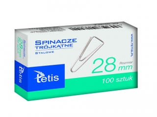 Spinacze trjktne TETIS 28mm 100szt.