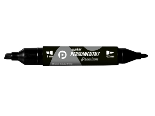 Marker permanentny TETIS Premium 2 kocwki - czarny