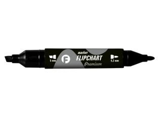 Marker TETIS Flipchart premium 2 kocwki, czarny