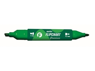 Marker TETIS Flipchart premium 2 kocwki, zielony