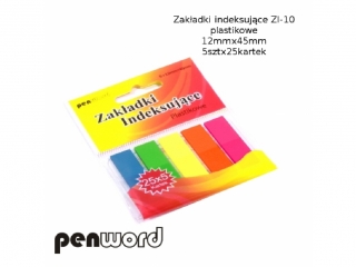 ZAKADKI INDEKSUJCE ZI-10 PLASTIKOWE   5x25 12mmx45mm