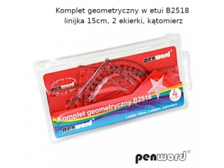 Komplet geometryczny PENWORD w etui 4el. 18cm