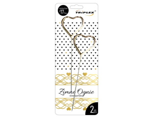 Zimne ognie TXF--318-24 serca zote, rozm.17, 5cm, box =24 blist. x 2szt.