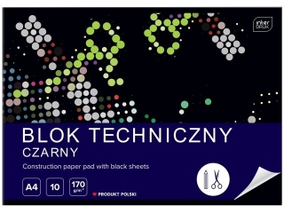 BLOK TECHNICZNY CZARNY A4 10 170G [opakowanie=10szt]