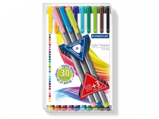 Cienkopis triplus, trjktny, 0.3 mm, 13 kol. (10+ 3 x 338 gratis), Staedtler