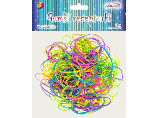 Gumki recepturki GUM-8243 neonowe mix kolorw i rozmiarw, op. 100g