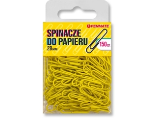 Spinacze do papieru PENMATE 28mm 150szt. Kolor - kanarkowe